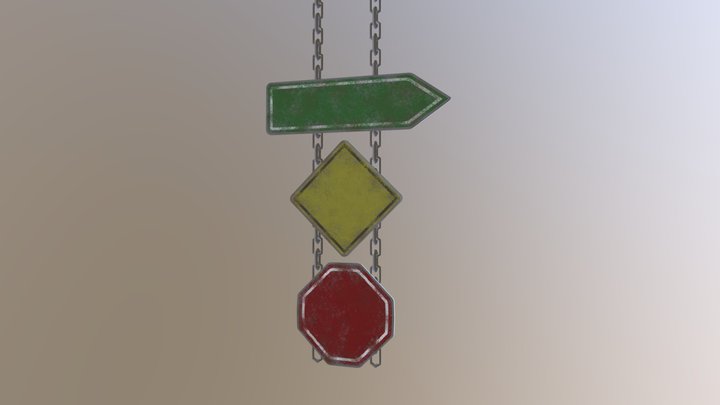 Game Main Menu Signs 3D Model