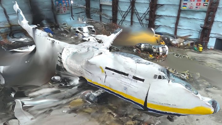 Antonov AN-225 Destroyed, Hostonel-Ukraine 3D Model