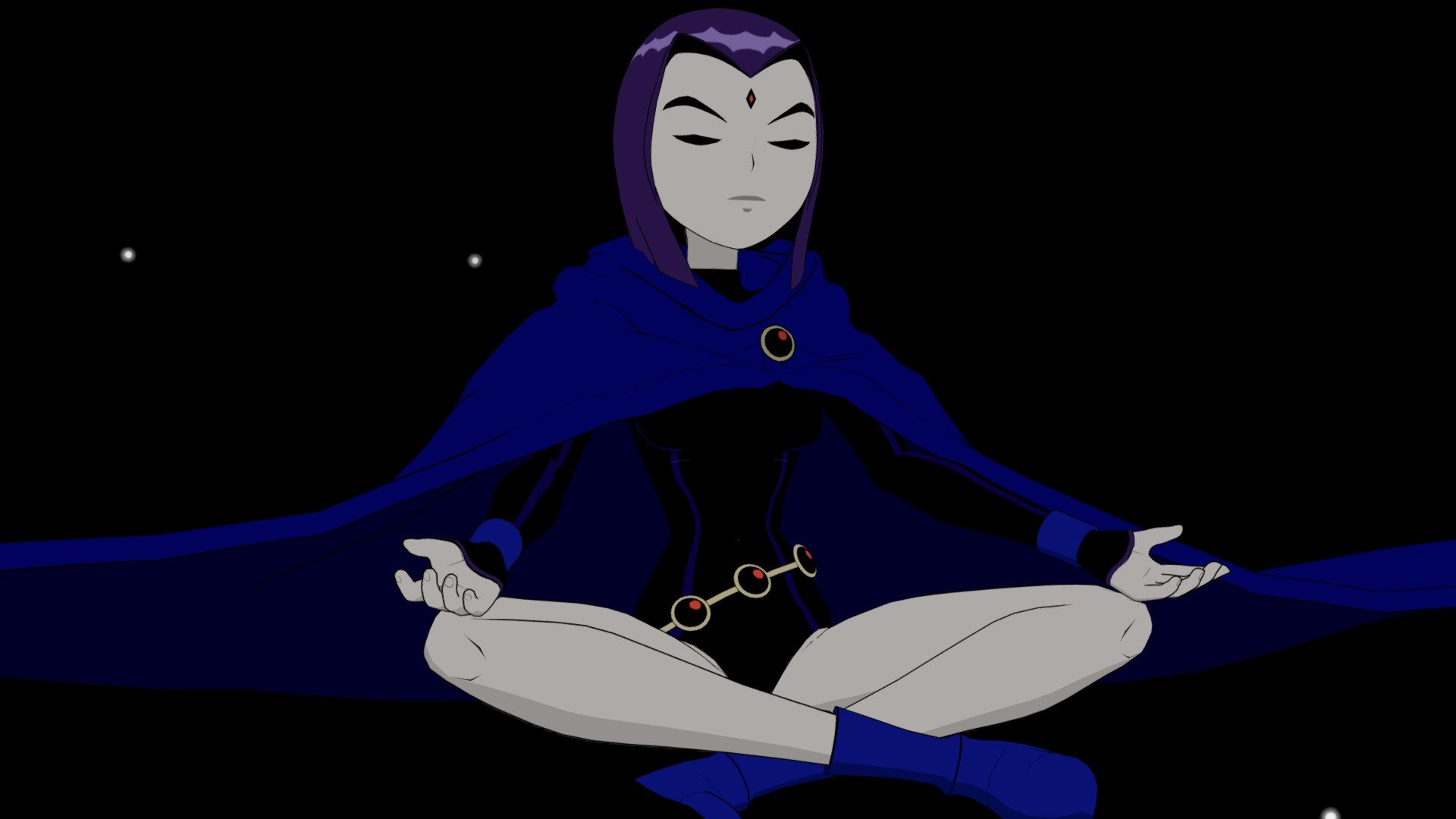 Teen titans stylized Raven rigged 3D model rigged