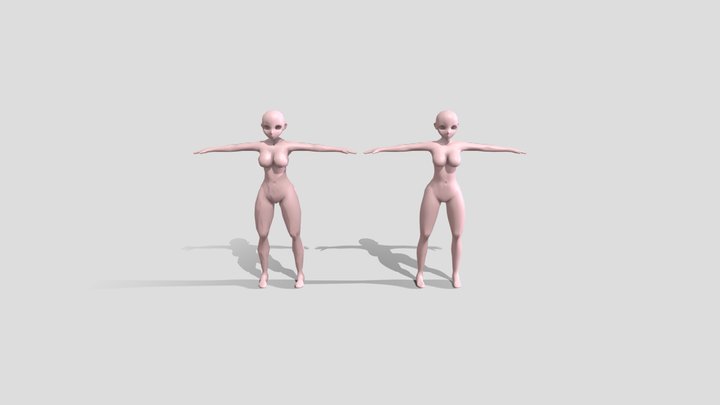 Free_Stylized_Female_Anime_Base_Body 3D Model