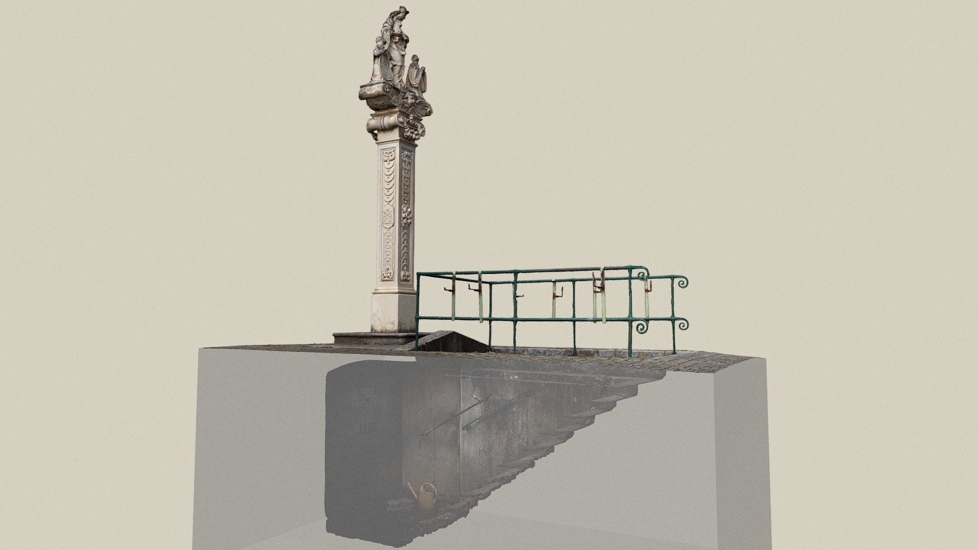 Mariensäule mit Gemeindebrunnen — Sketchfab embed 3D viewer