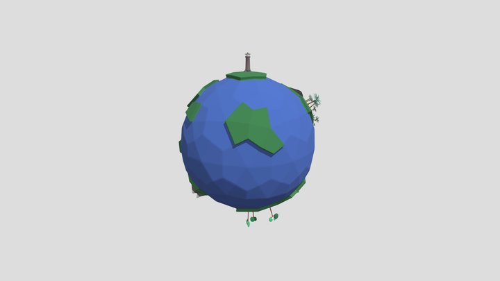 Planet Low Poly 3D Model