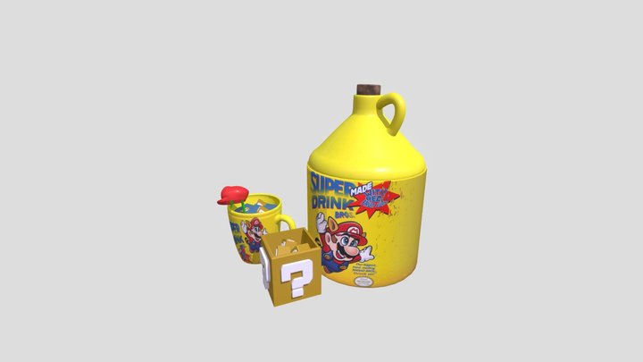 Super Drink Bros Jug & Mug summer drink 3D Model