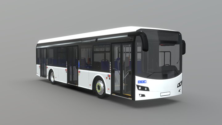 Low-Floor City Bus [Full Interior] 3D Model