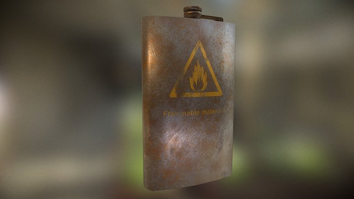 Flask with rustly barrel Substance 3D Model