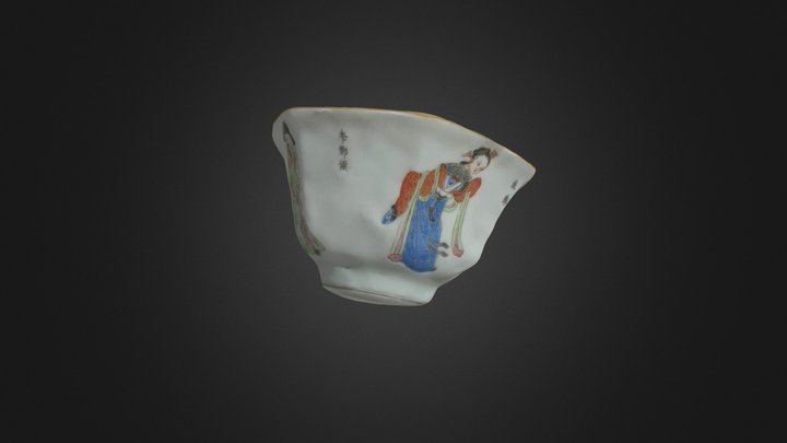 Cup 粉彩八棱小杯 Qing Dynasty, Daoguang Period 3D Model