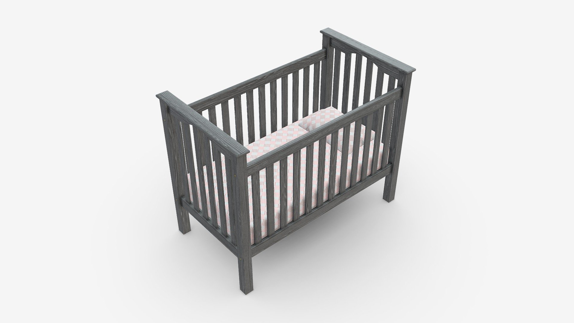 Pottery Barn Kendall Convertible Crib Buy Royalty Free 3D model by