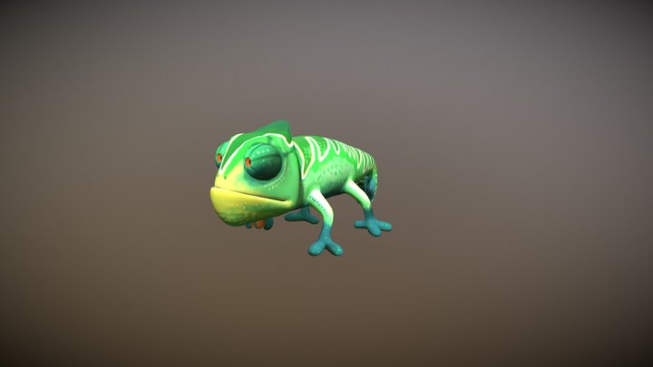 Chameleon Walk Animation 3D Model