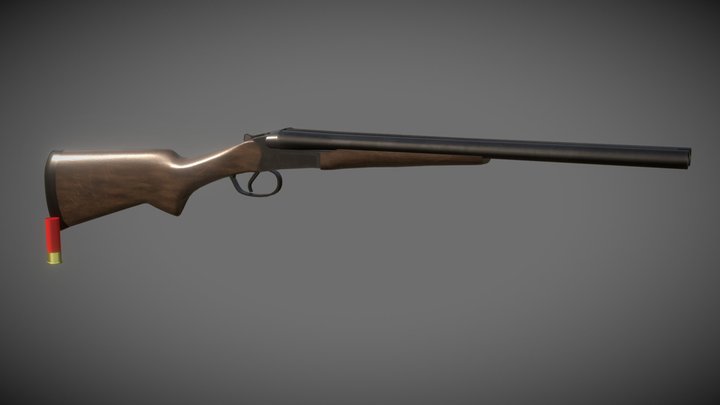 Double Barrel Shotgun 3D Model
