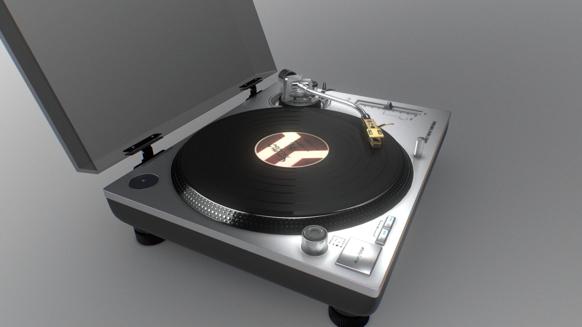 Technics Turntable Vinyl Record Player - Buy Royalty Free 3D model by ...