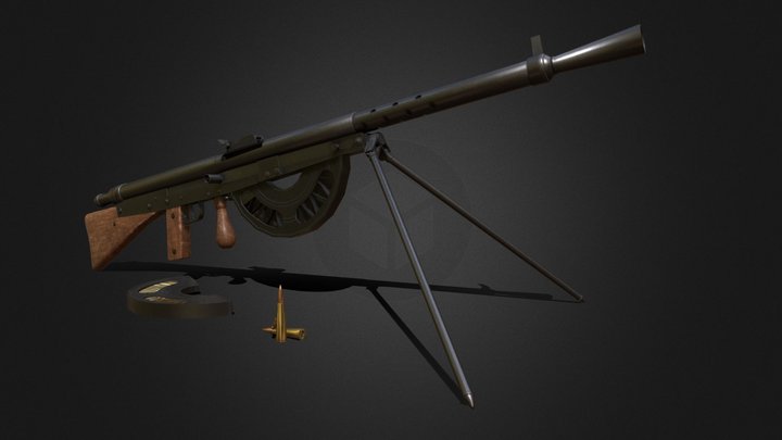 Fusil-mitrailleur Chauchat 3D Model