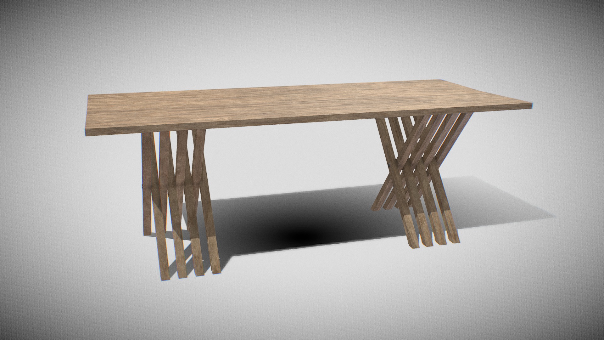 3D model Table wooden 03 - This is a 3D model of the Table wooden 03. The 3D model is about a wooden table with legs.