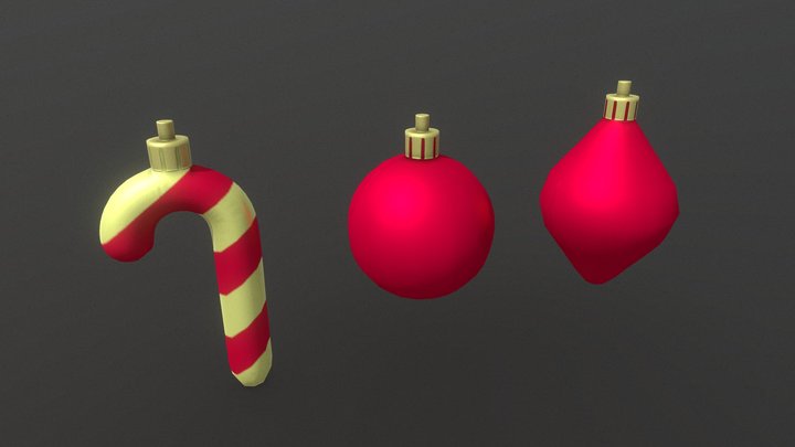 Christmas Ornament Set 1 3D Model