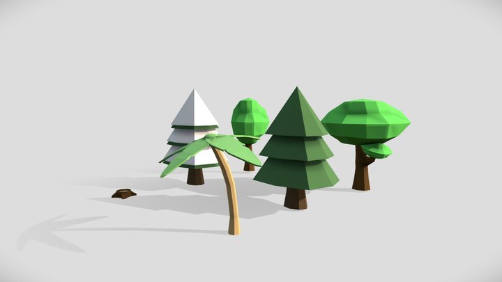 Lowpoly trees 3D Model