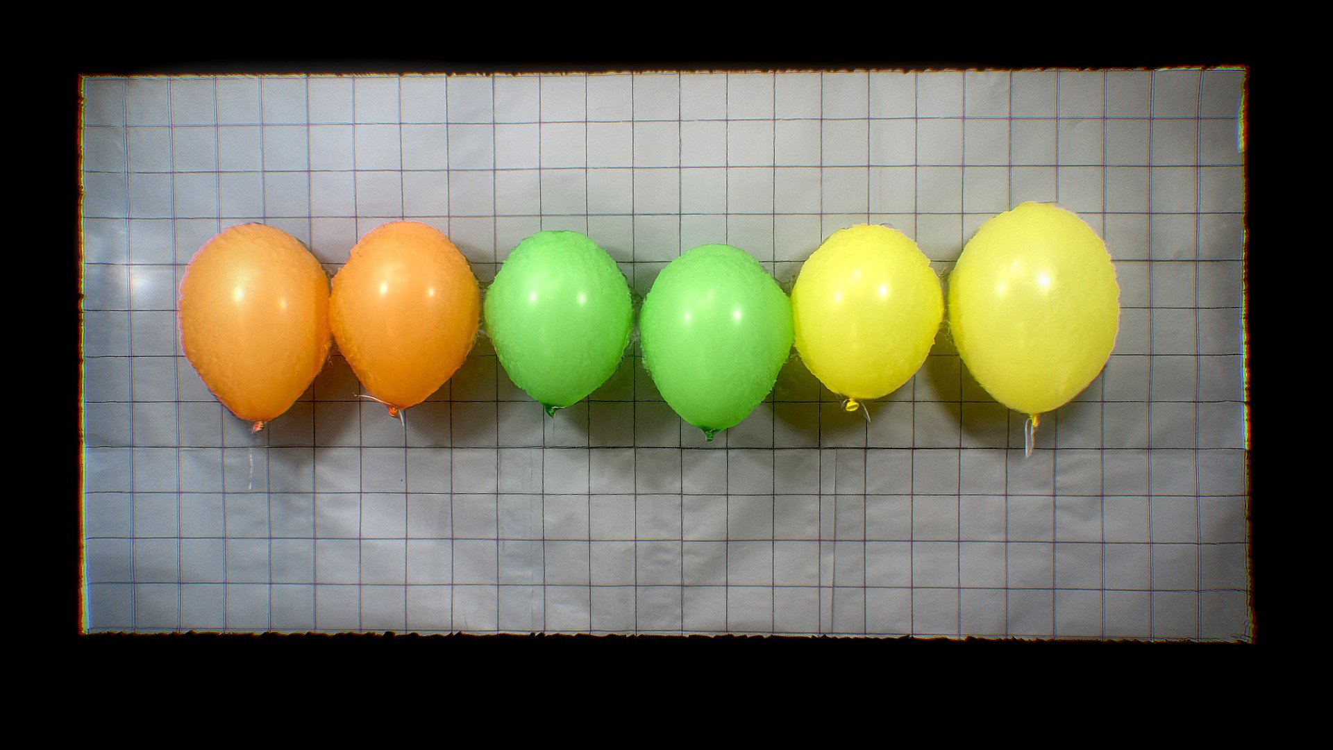 Coloured Balloons in a line