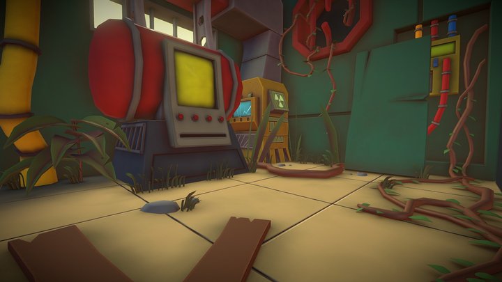 Stylized Boiler Room 3D Model