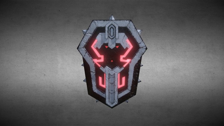 Black iron dwarf shield 3D Model