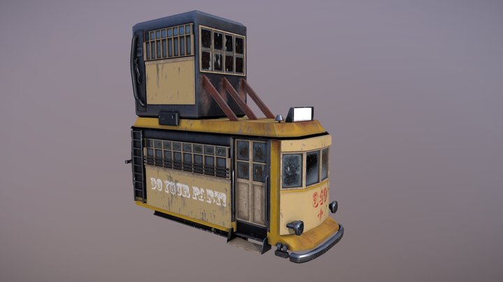Dieselpunk Tram (WIP) 3D Model