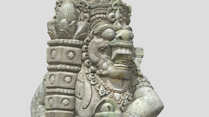 Balinese Bedogol Guardian Statue 01 3D Model