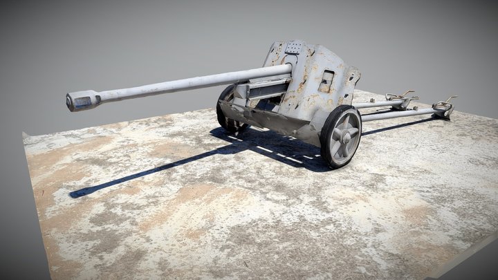 Pak 38 Cannon 3D Model