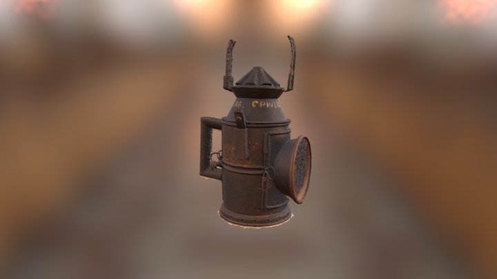 Indian Antique Oil Lamp 3D Model