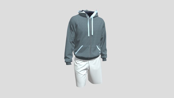 171204 Hoodie 2200395 WM Short_remtex_Colorway 1 3D Model