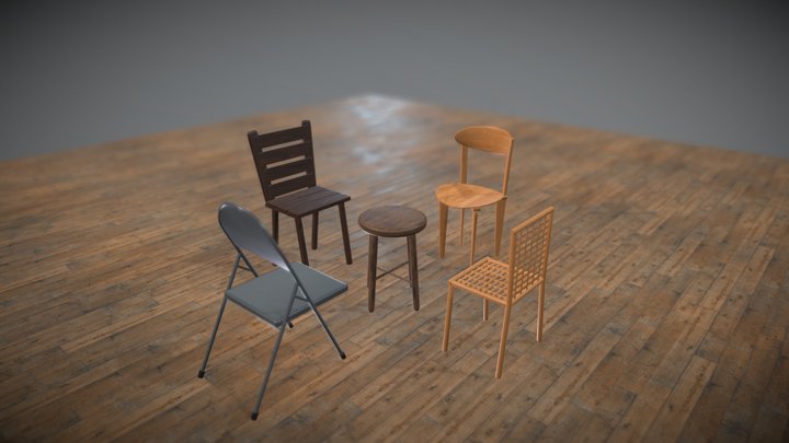Chair Package Scene 3D Model