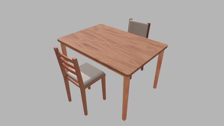 Table With Chairs 3D Model