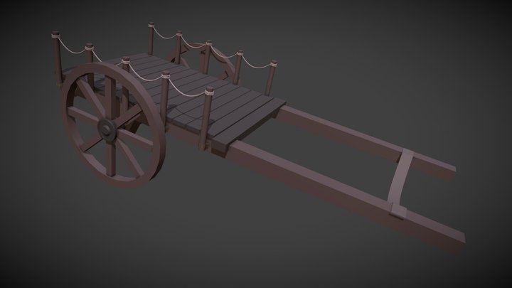 Horse-drawn cart 3D Model