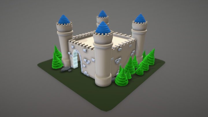 Low-Poly Castle - 3December [Castle] – Free 3D Model STL