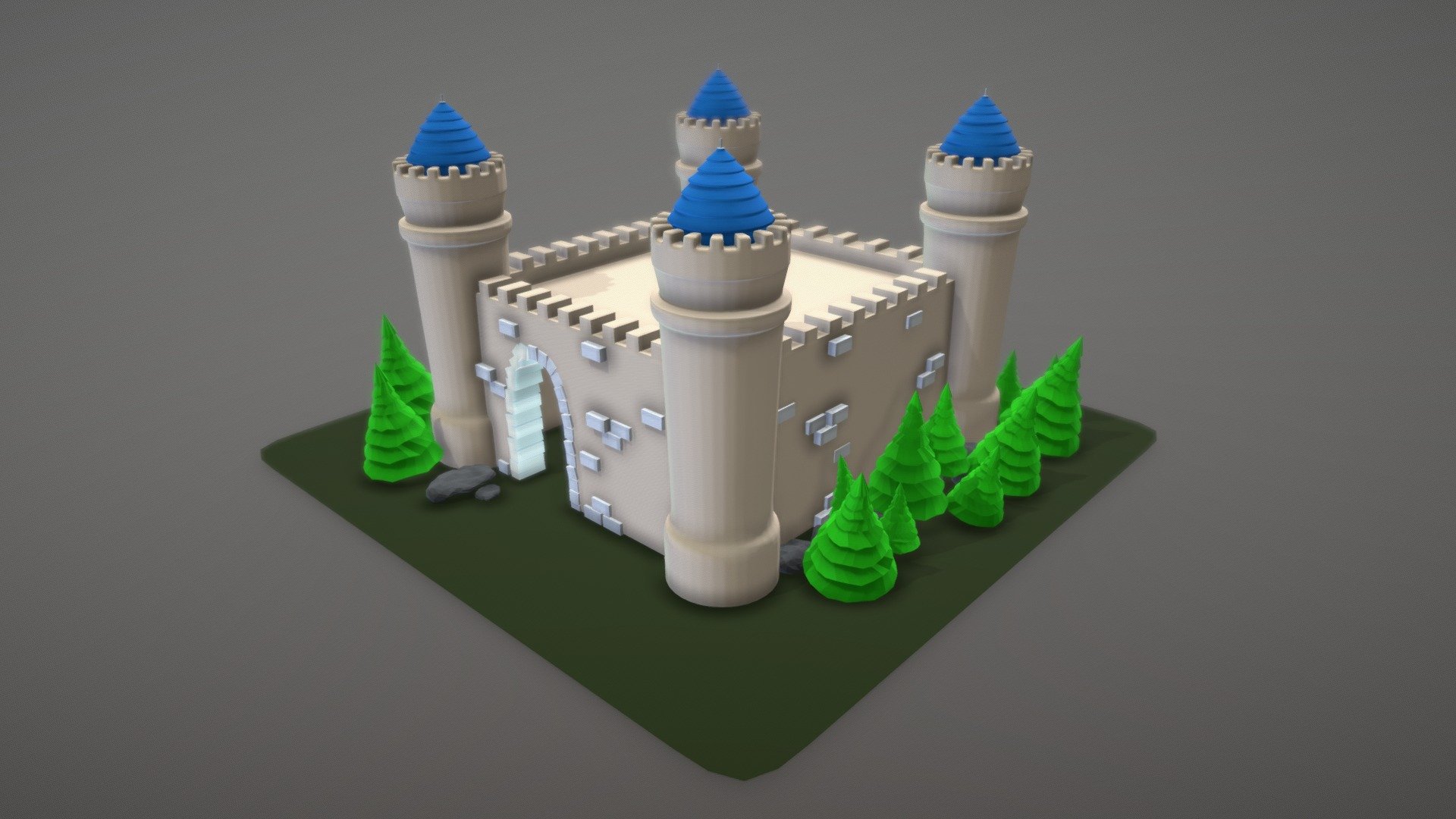 Low-Poly Castle - 3December [Castle] - Download Free 3D model by Šimon ...