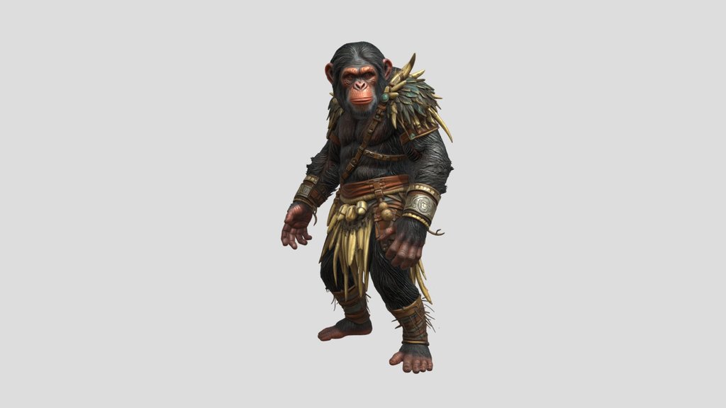 Boneclad Chieftain Monkey King 3d model