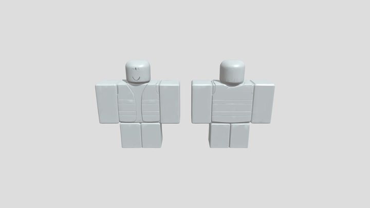 Two blocky police officer characters in safety
