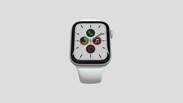 Apple watch series 5 silver aluminium case 44mm – Modèle 3D gratuit STL