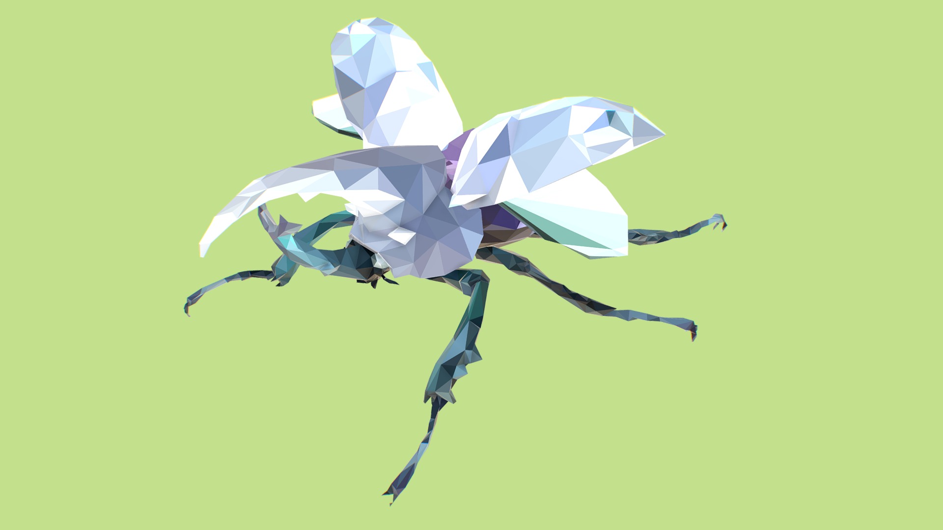 3D model Low Poly Art Giant Beetle Rino Insect - This is a 3D model of the Low Poly Art Giant Beetle Rino Insect. The 3D model is about a couple of small airplanes flying in the sky.