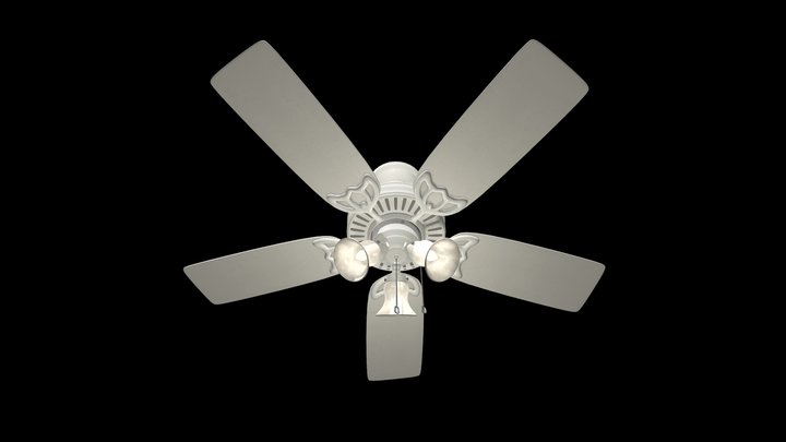White Ceiling Fan 3D Model