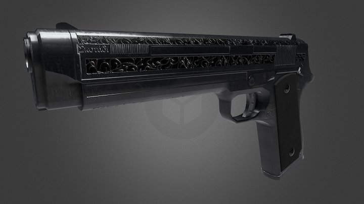Custom M1911 Pistol 3D Model