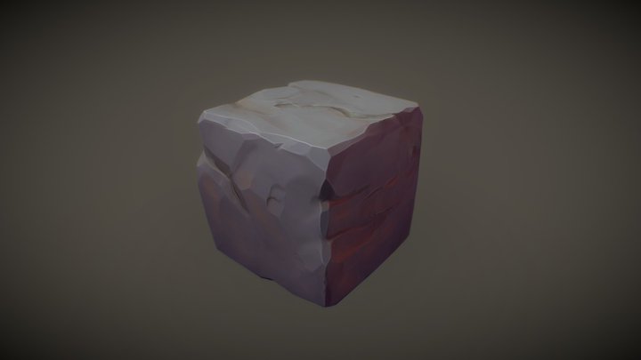 Rock Cube - PBR Hand Painted Series 3D Model