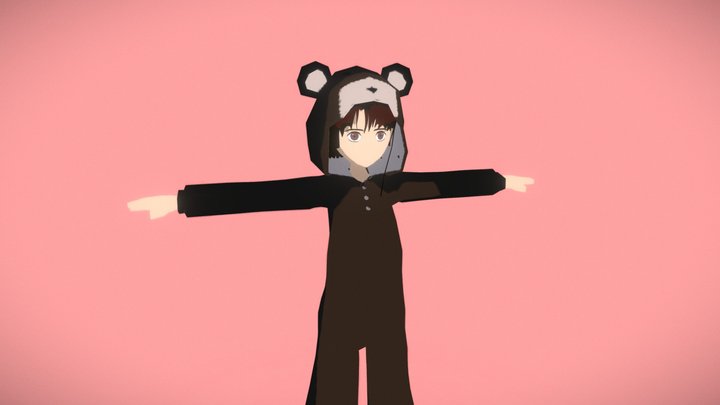 Lain Low Poly - Rigged 3D Model