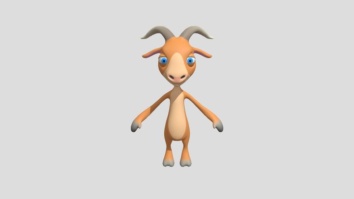 Stylized cartoon anthropomorphic goat 3D model 3D Model