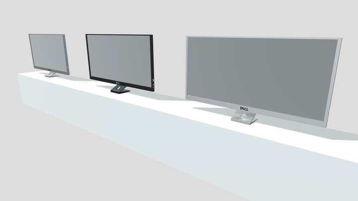 Modern Multi-Screen Workstation Design 3D Model