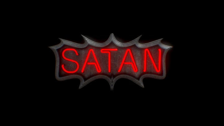 Neon Satan Sign 3D Model