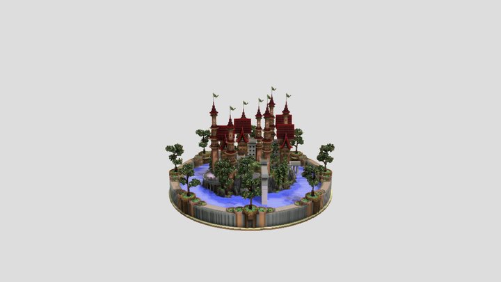 Red Castle Lobby Map 3D Model