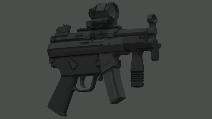 Low-Poly HK MP5K 3D Model