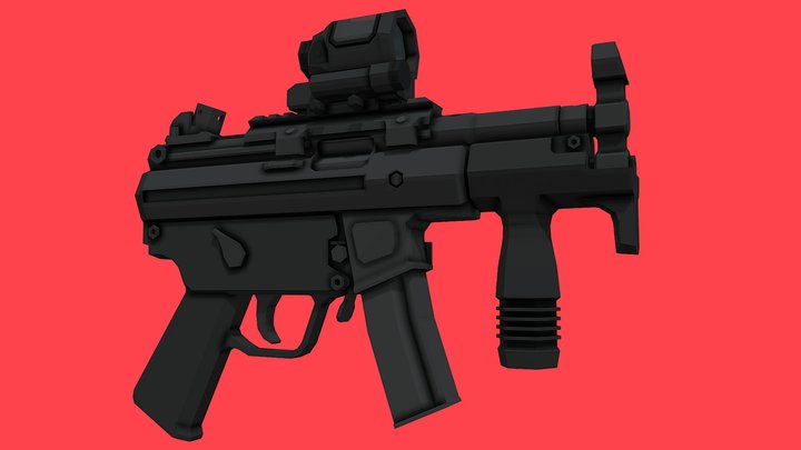 Low-Poly H&K MP5K 3D Model