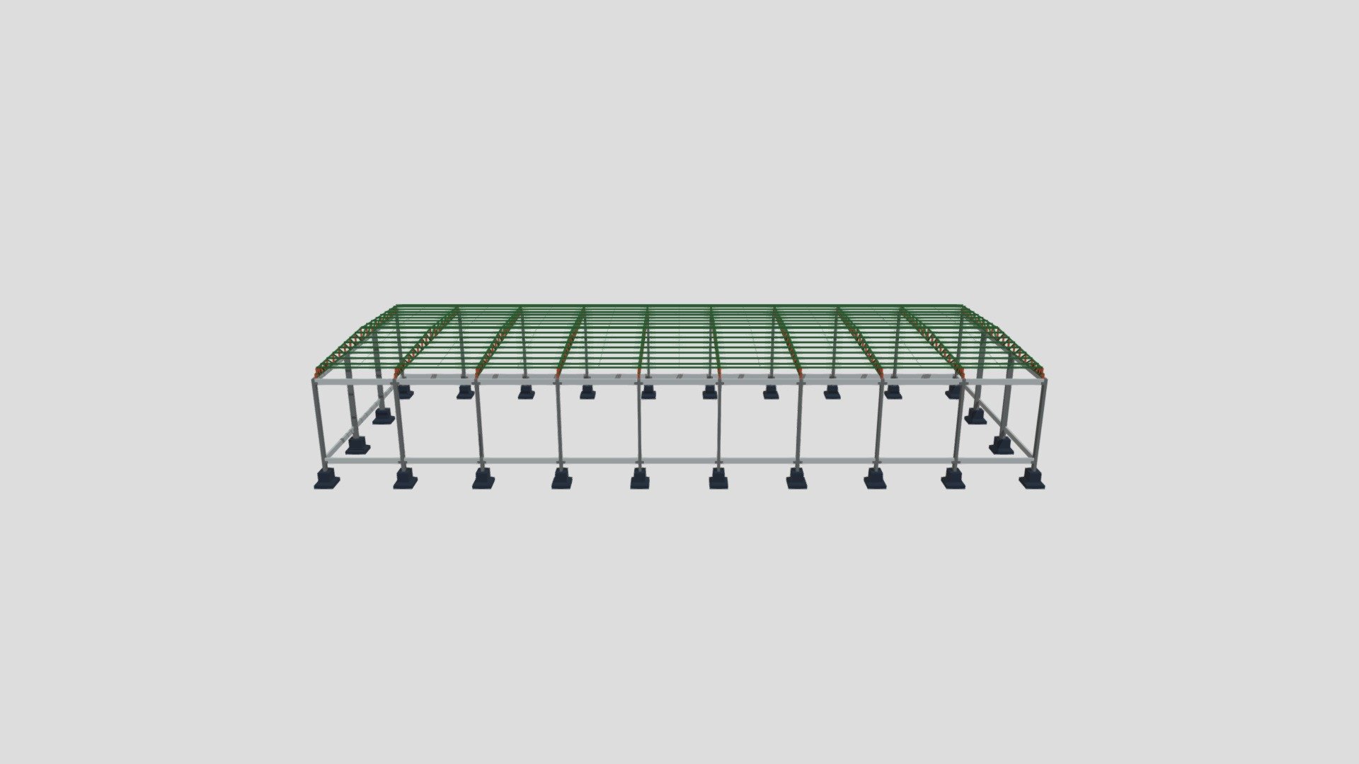 Modelagem 3D - Barracao 20x50 Fechado