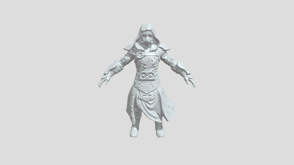 Fantasy armored hooded masked figure
