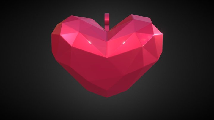Heart Ornament - Faceted 3D Model