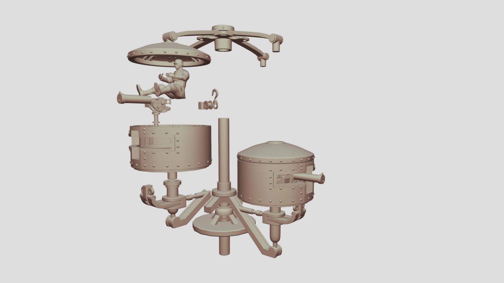 Cart Titan Turret parts 3d resin print diagram - 3D model by Beeean ...