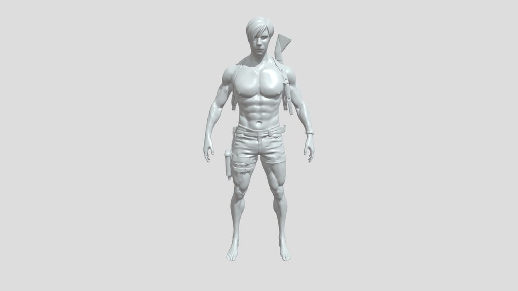 Shirtless muscular male character